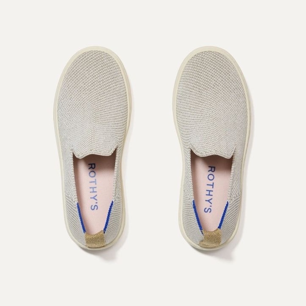 Rothy's The Original Slip-On‎ Sneaker Volley Textured White Knit - Size 11